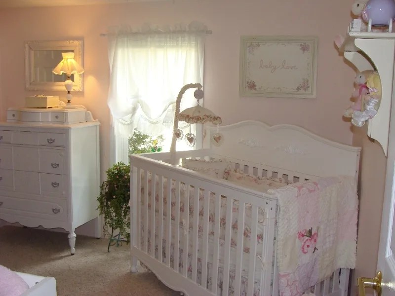 Shabby Chic Nursery Pink Roses Vintage Chenille Project Nursery