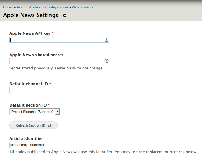 Publishing Drupal content via the Apple News API Project Ricochet