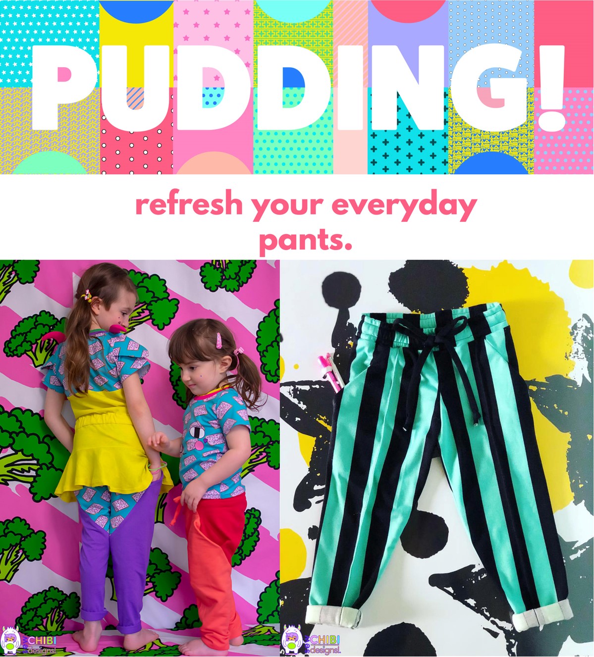 Pudding Pants by Sew Chibi Designs for Project Run & Play