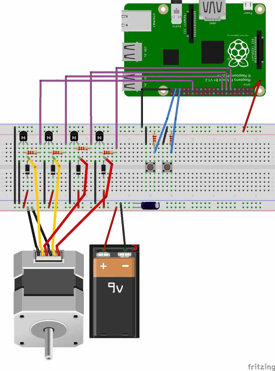 Stepper Motor Control with Raspberry Pi