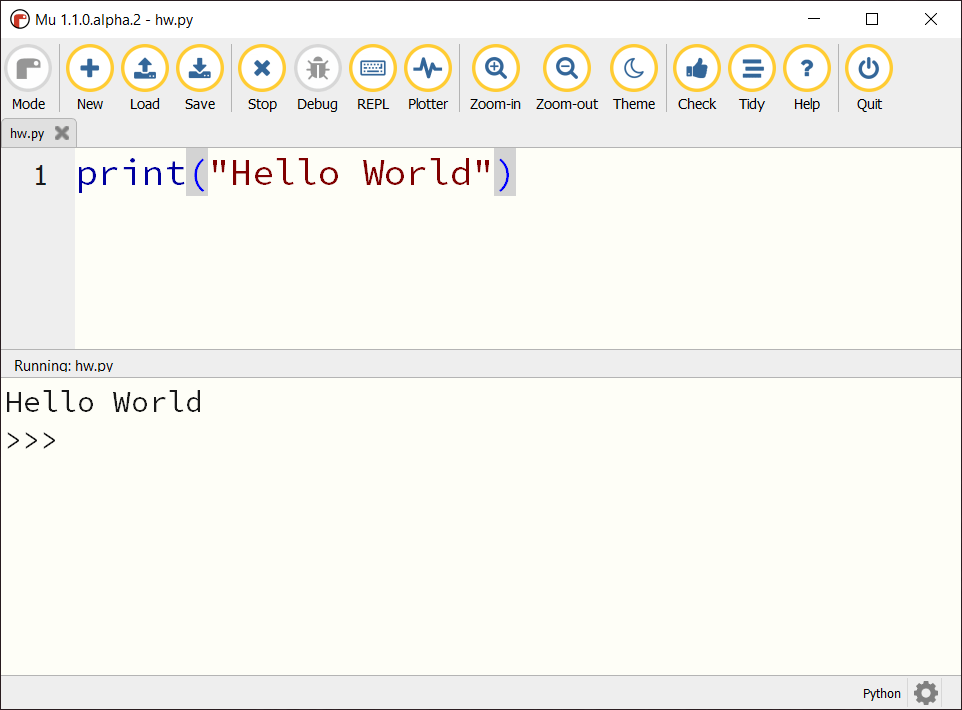 Applications for creating Python programs Dedicated Python editor