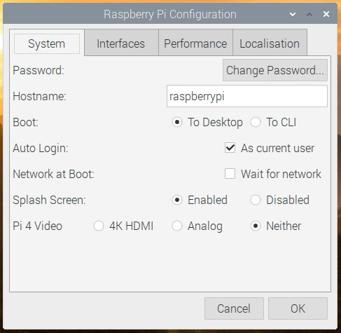 pi configuration system