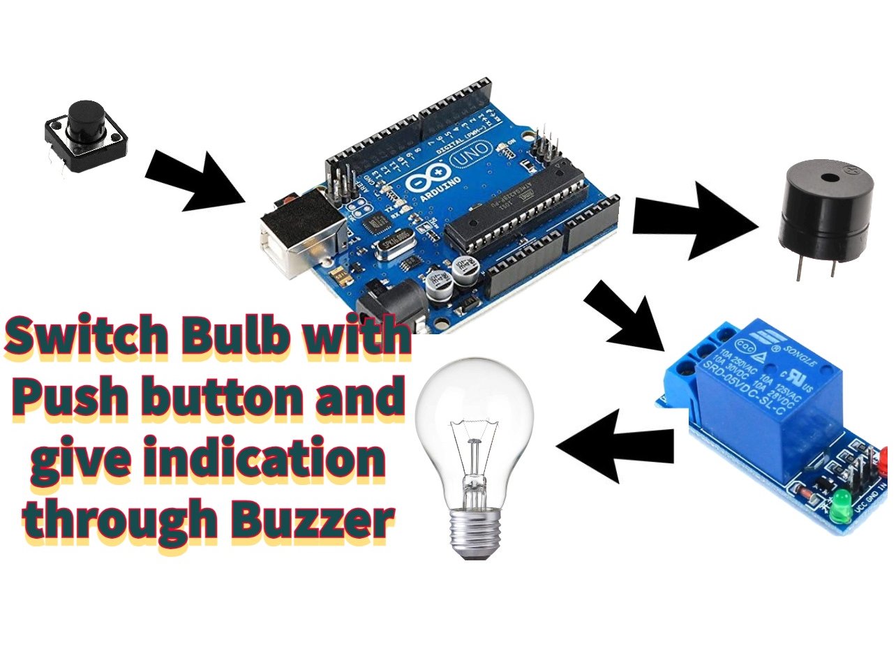 Push Button ON and OFF Relay with Buzzer indication Arduino Project Hub