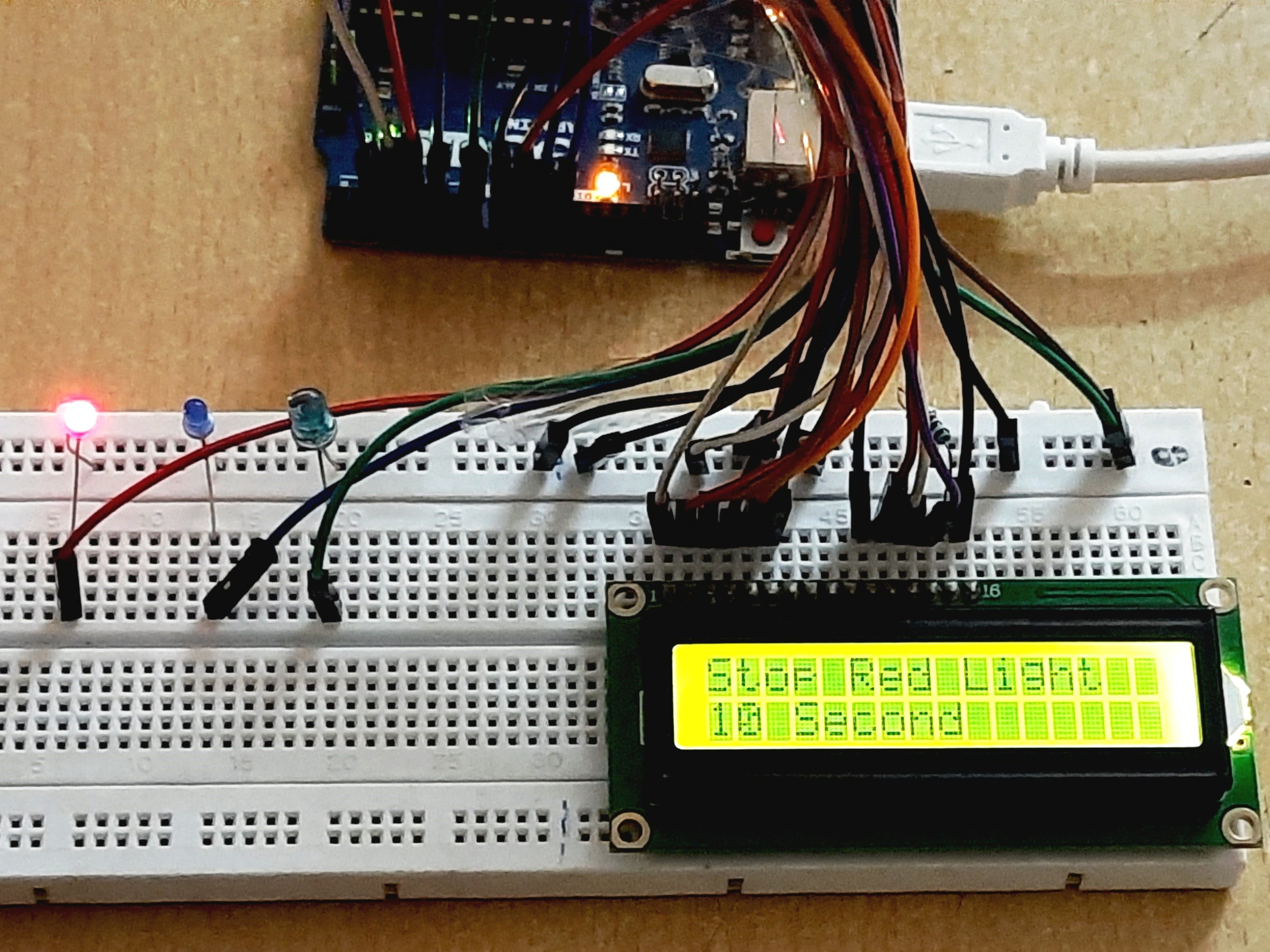 Arduino Traffic Light/ Signal with LCD Counter Display Arduino