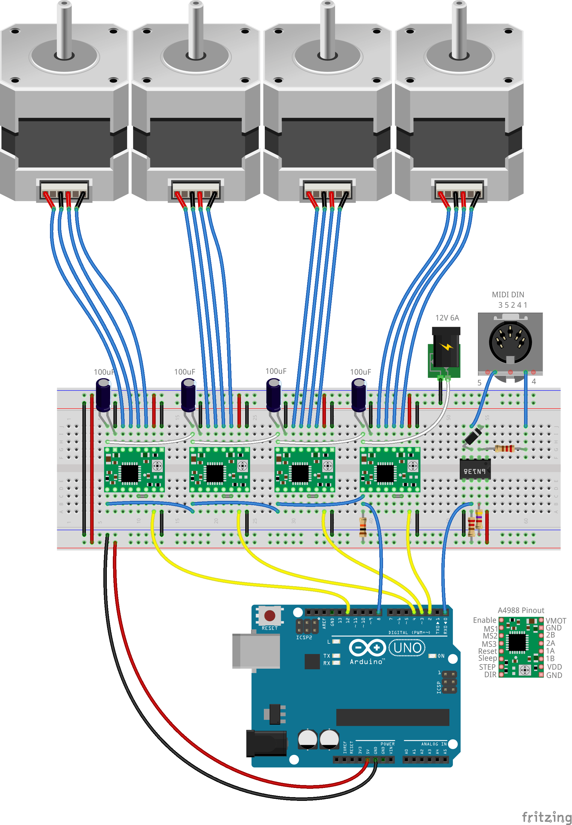 Arduino MIDI Stepper Synth Arduino Project Hub