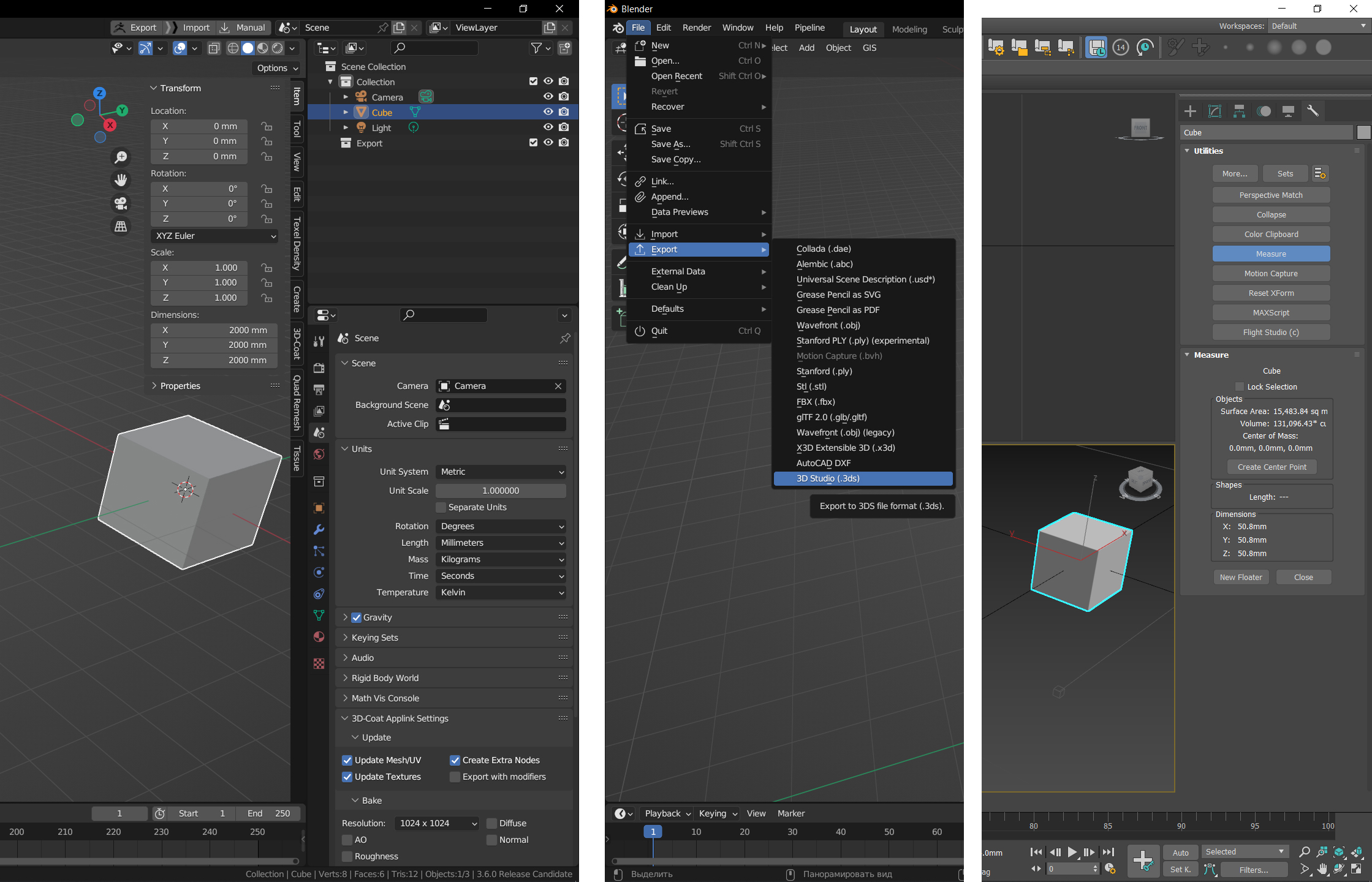 104713 Problem with scale after export to 3DS max format and DXF/STL
