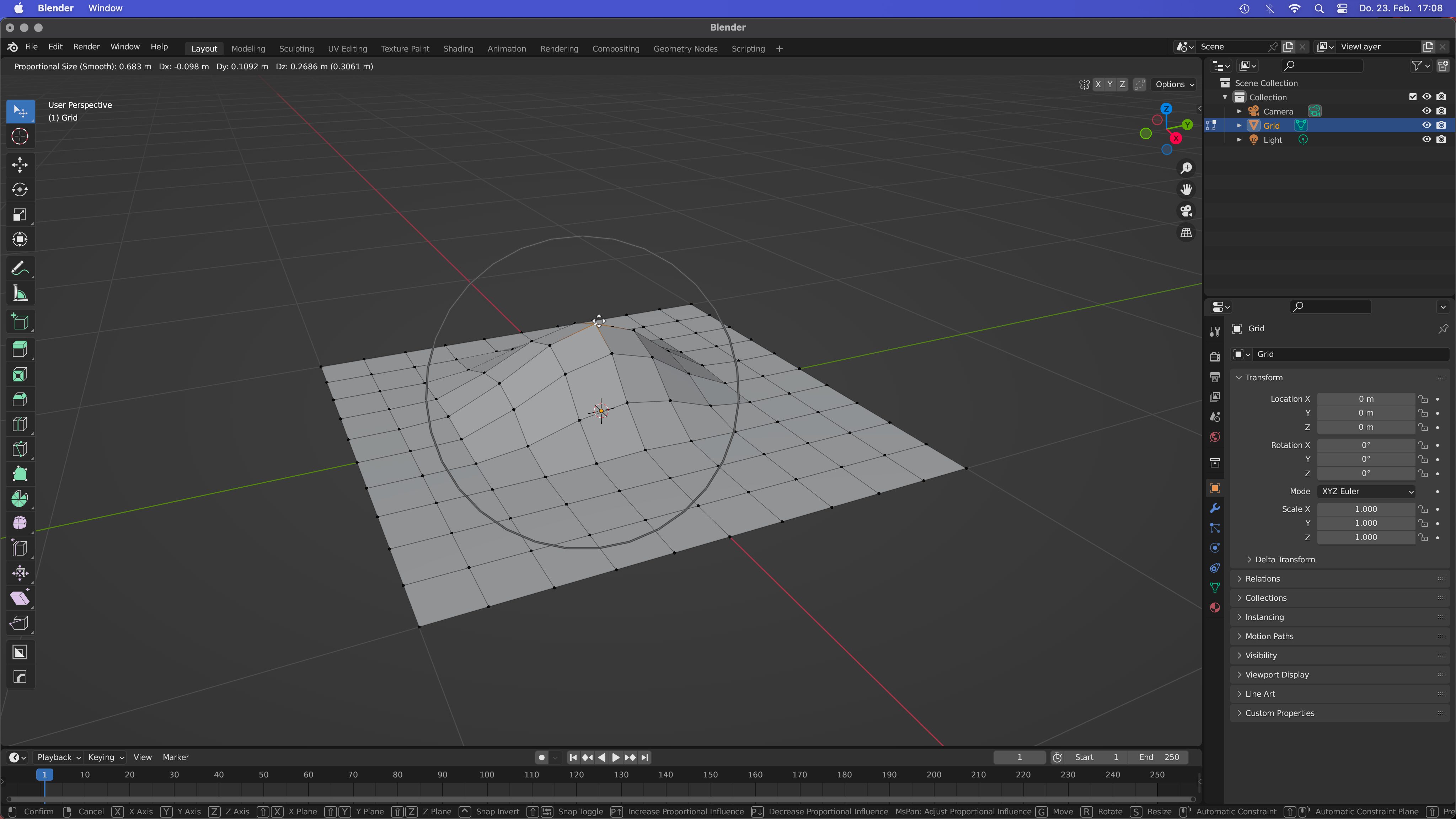 105144 Proportional Editing Overlay shows line to 3DCursor under