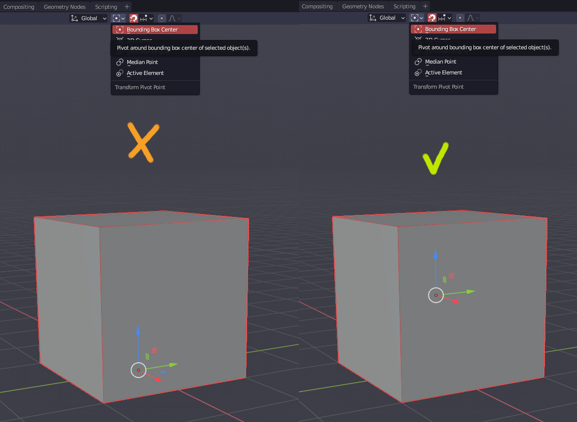 112452 Bounding Box Center should use the bounding box and not the