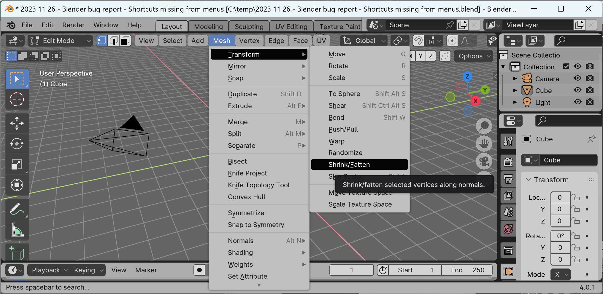 115450 Shortcuts missing from menus blender Blender Projects