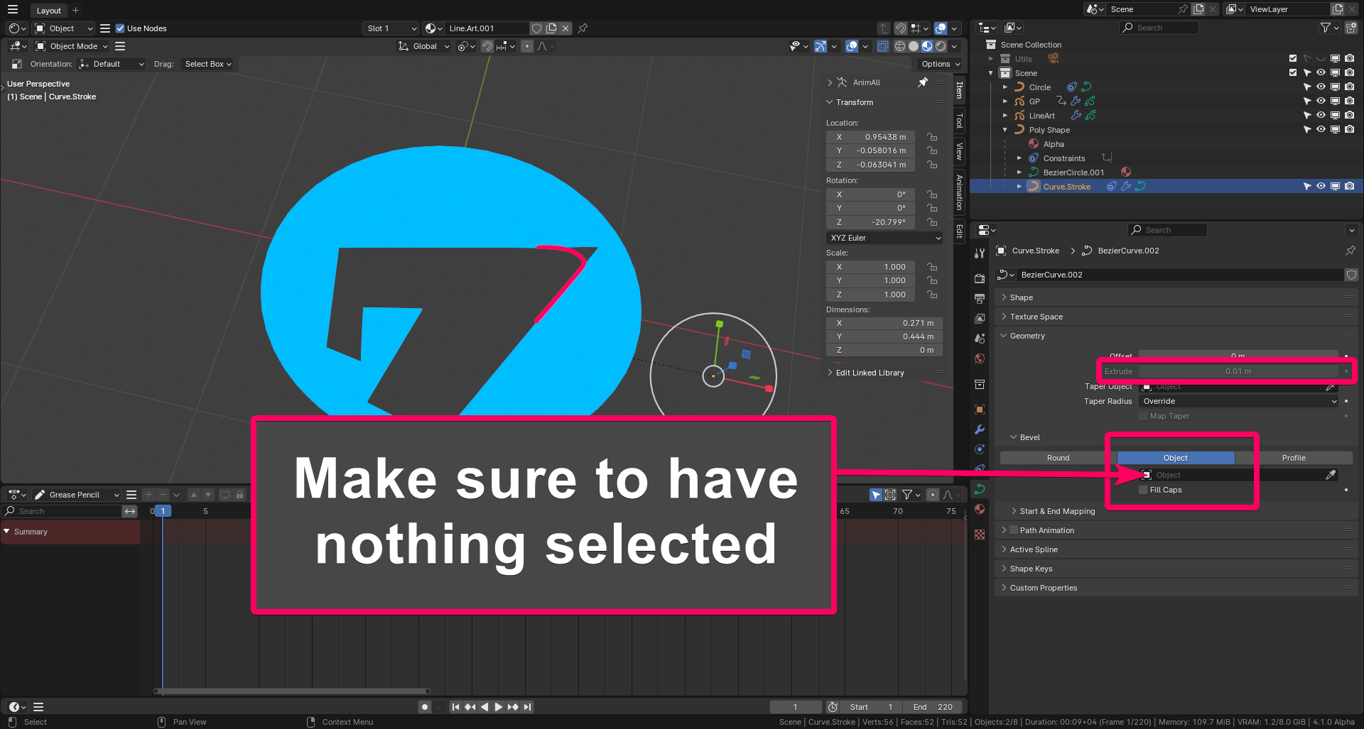 116072 Line Art Modifier not working with an open curve blender