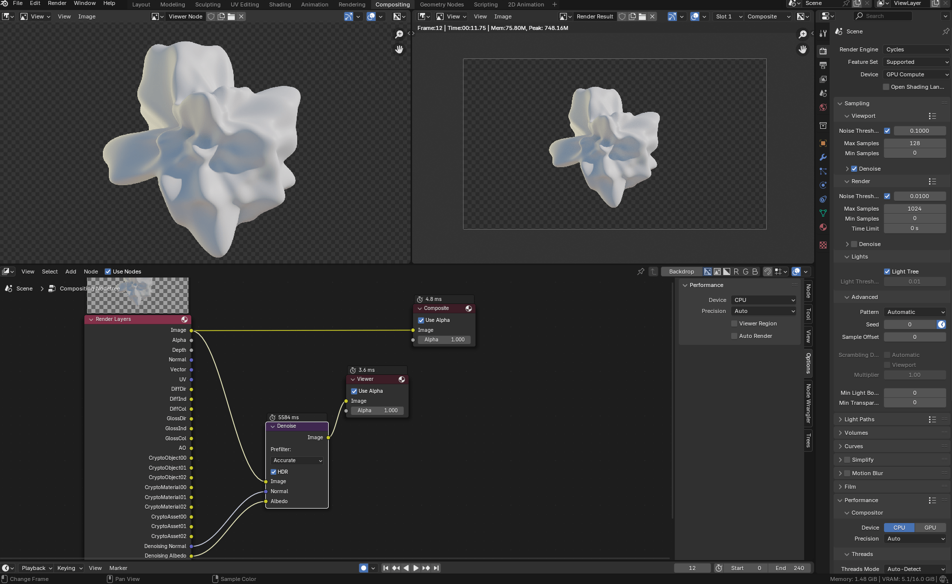 125200 Compositor Denoiser Slow Performance blender Blender Projects