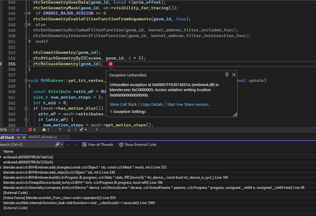 129596 Win11 Embree Cycles crash/memory corruption on Simplify