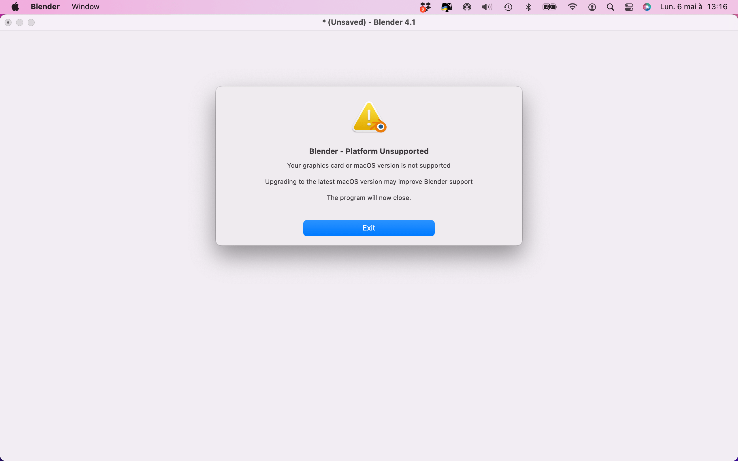 121474 Blender 4.1 crashes on startup blender Blender Projects
