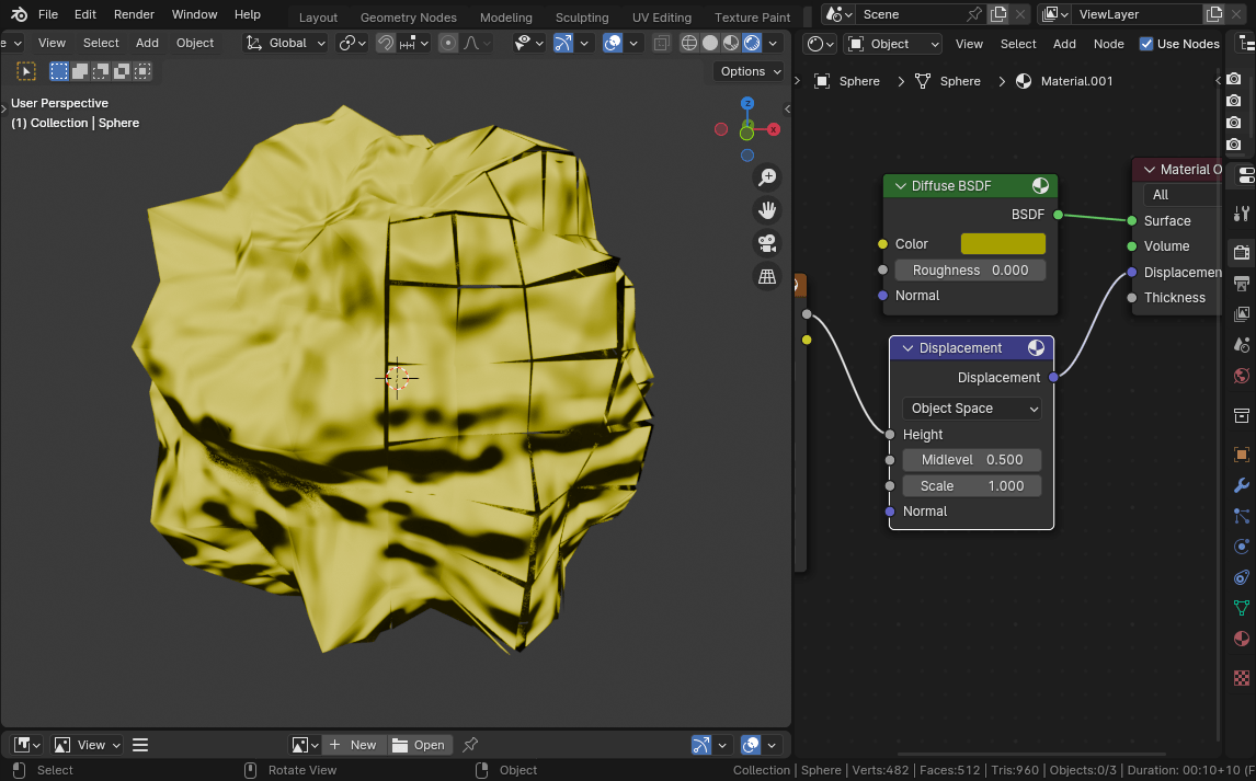 114029 EEVEE Next Displacement splits flatshaded faces blender