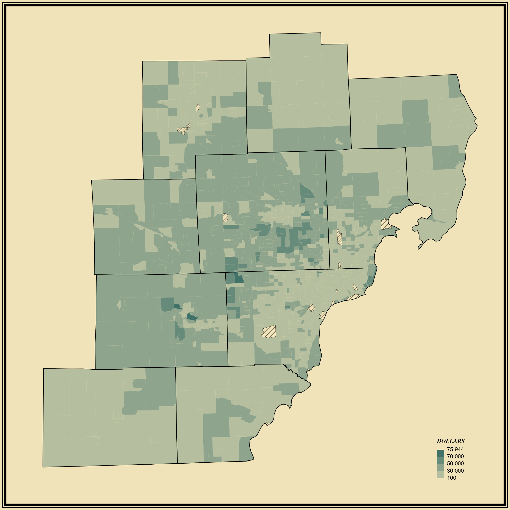 Median Individual Statistical Atlas of the United States