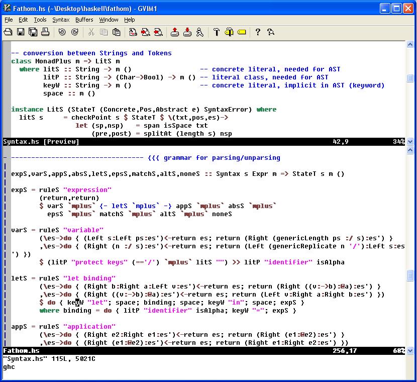 Vim as a Haskell IDE, first steps