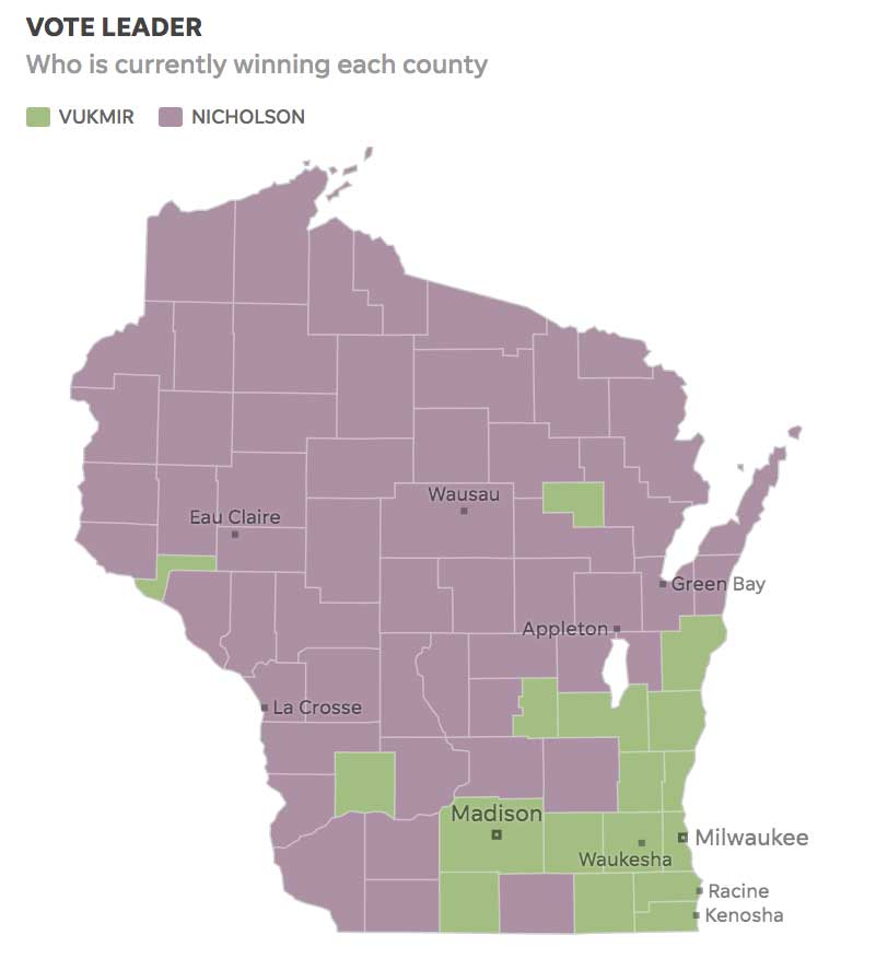 Election results Wisconsin and Milwaukeearea August 2018 primary