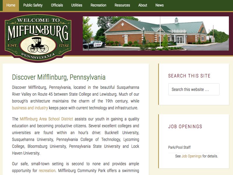 Mifflinburg Borough Projects by Peggy, Inc.