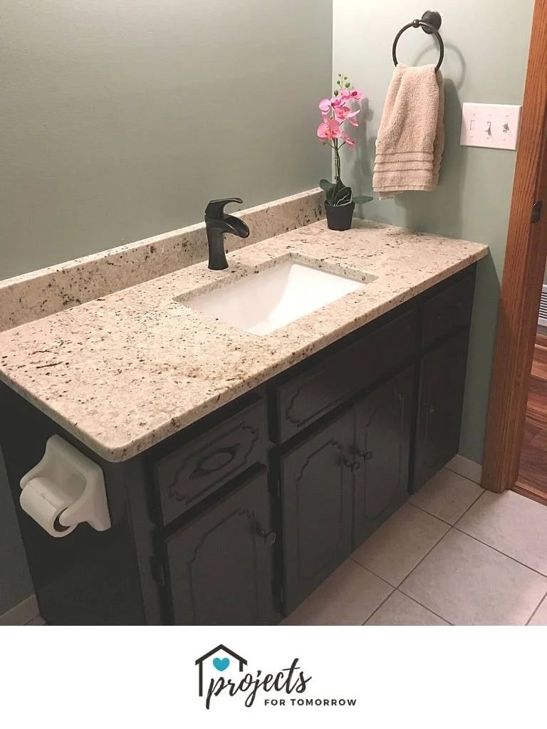 How to Update Solid Wood Bathroom with Gel Stain Projects