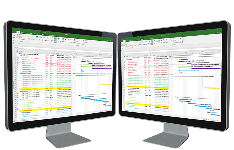 How to view 2 ms project files side by side plmmoving