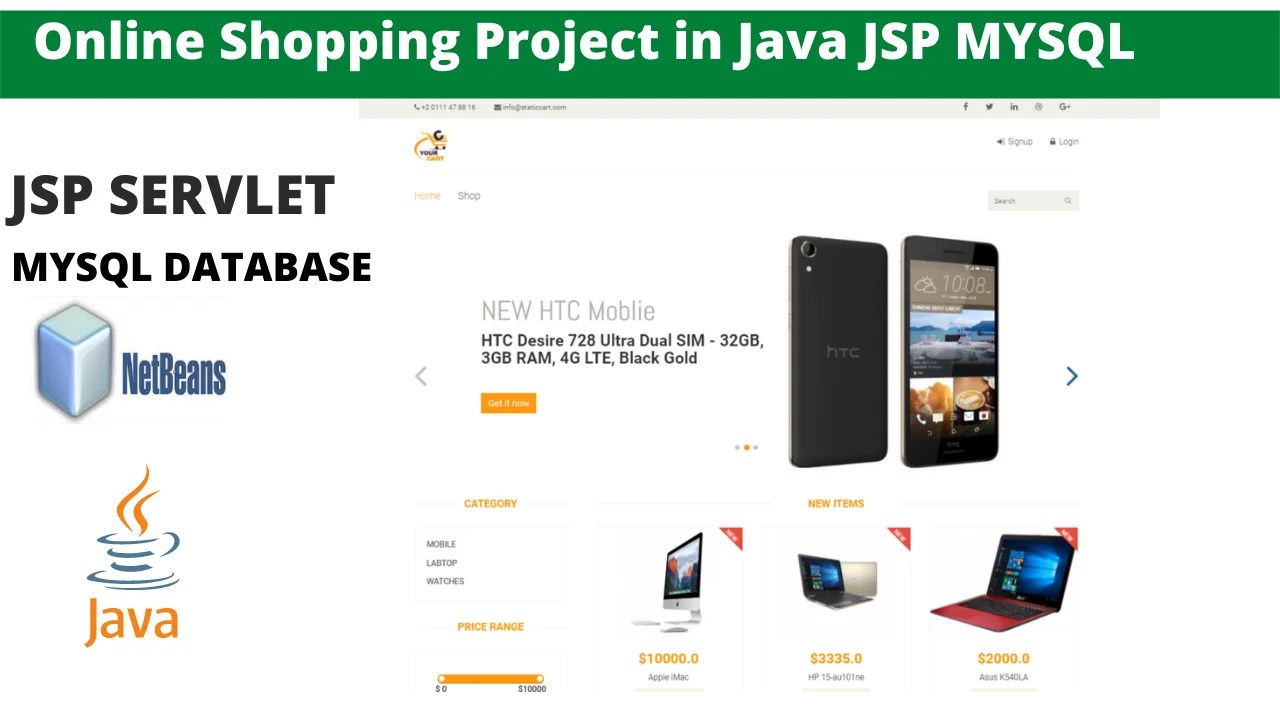 Online Shopping Project in Java JSP Servlets Mysql Projectworlds