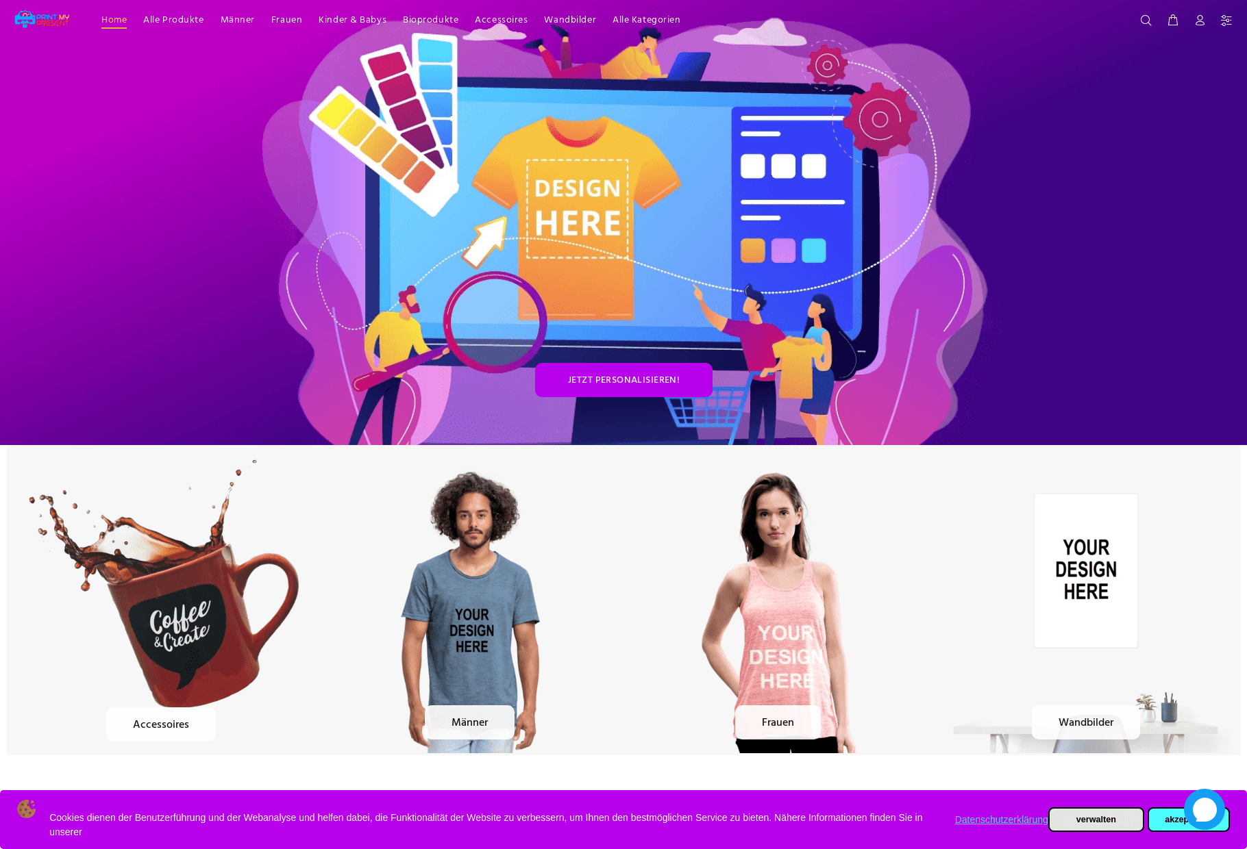 Professioneller Print on Demand online Shop Projektify