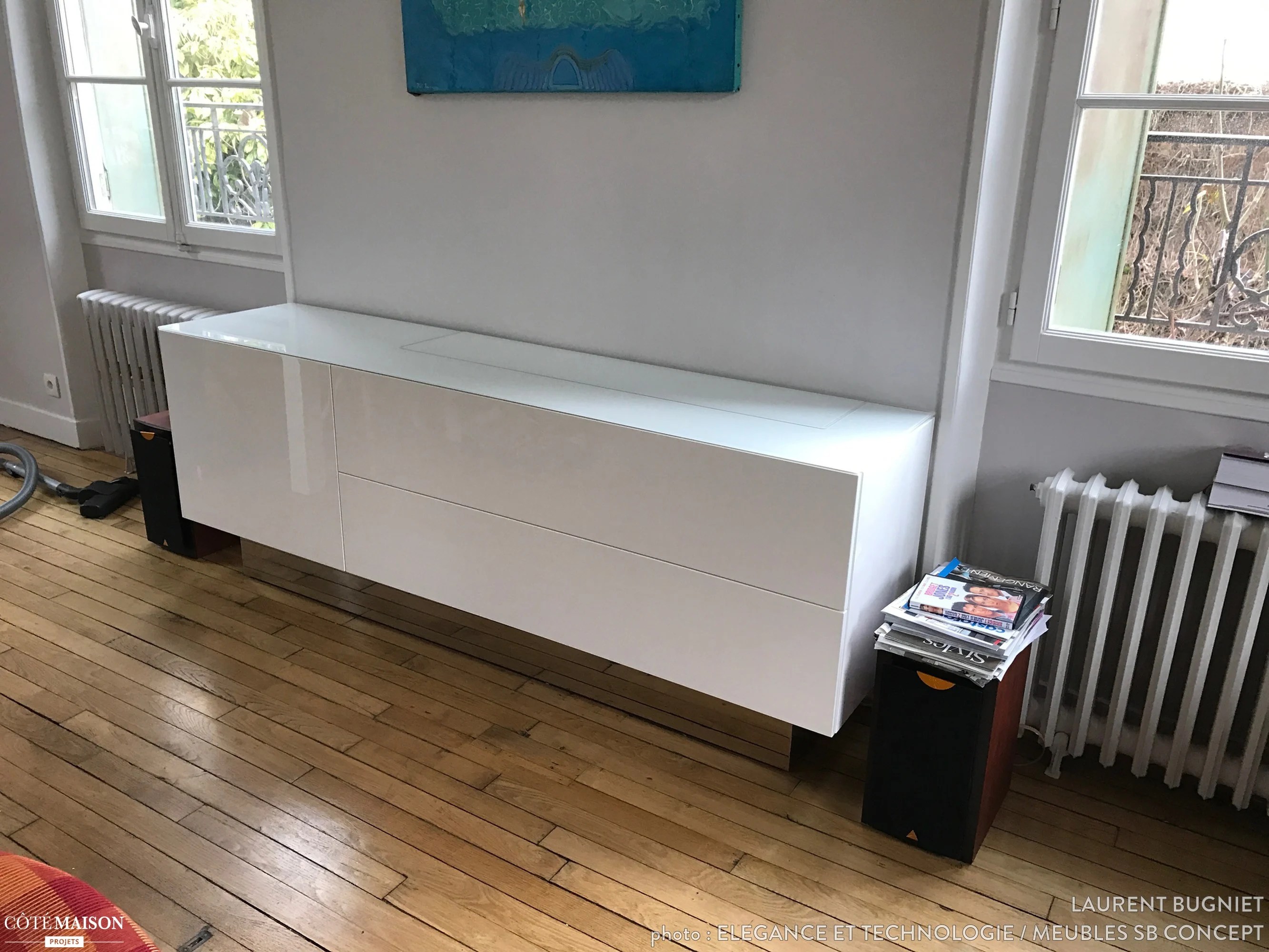 meuble tv motorisé sur mesure, Laurent Bugniet Côté Maison