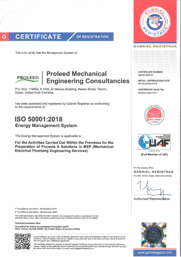 Certificates Proleed Engineering Consultants