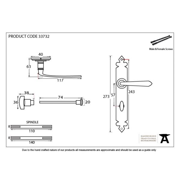 Cromwell Lever Bathroom Door Handle Set Proline Hardware
