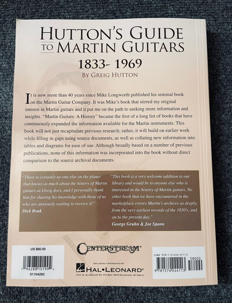 Hutton's Guide to Martin Guitars (Signed) TJ Thompson Guitars Pro Luthier Tools