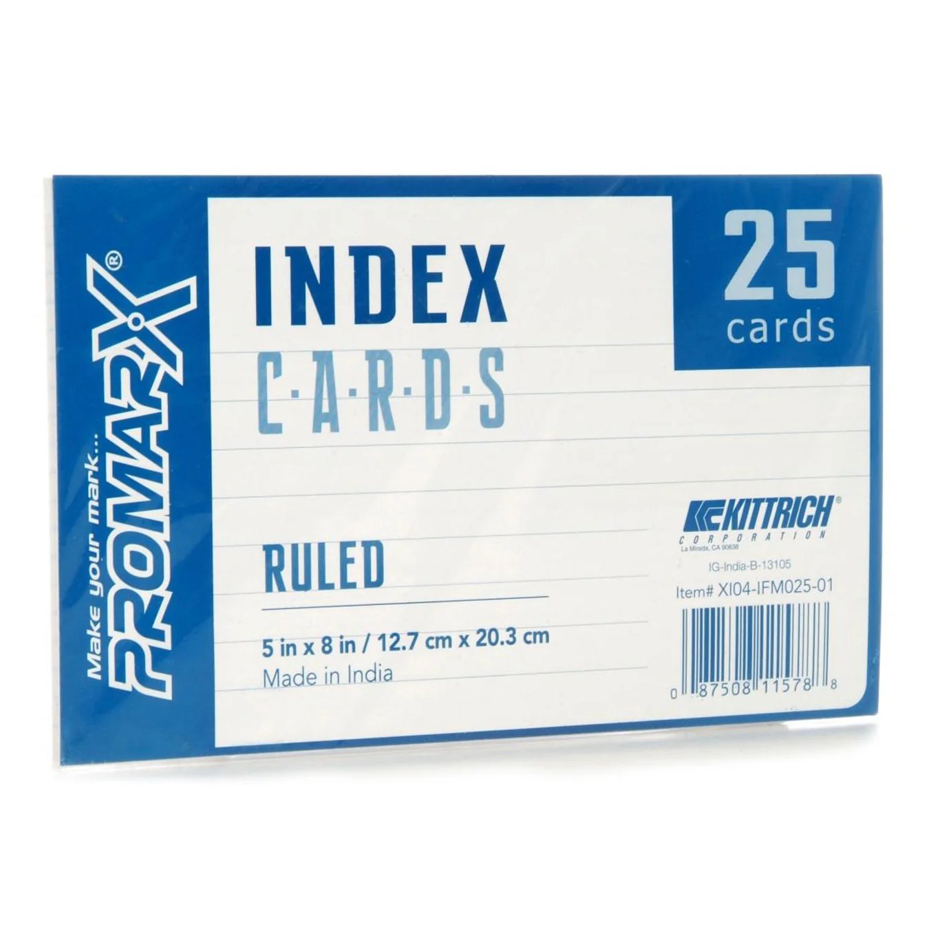 5” x 8” Ruled Index Cards Promarx