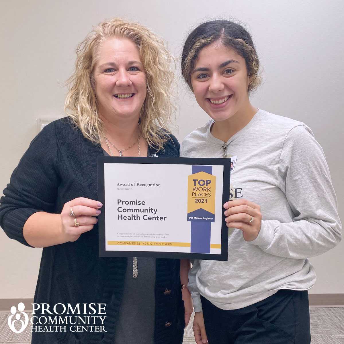 TOP WORK PLACE 2021 Promise Community Health Center Located in