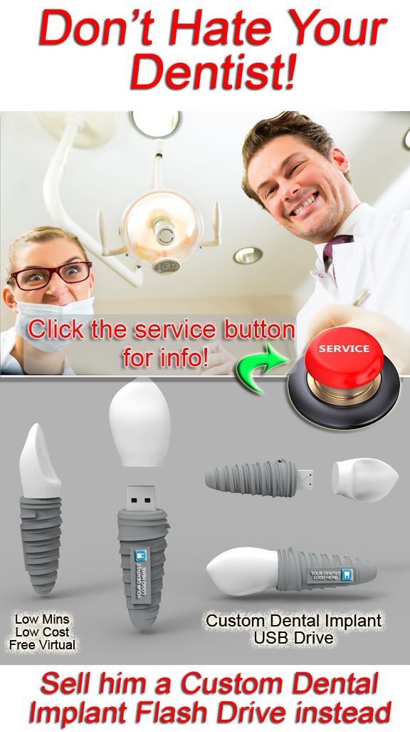 The perfect dentist giveaway! A custom dental implant shaped USB flash