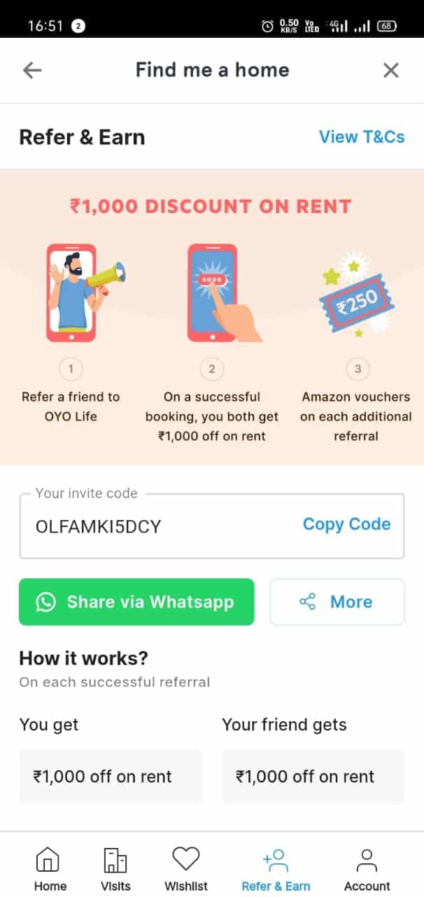 Oyo Life Referral Code is (OLFAMKI5DCY) Get Rs.1000 Off. Promo Codes