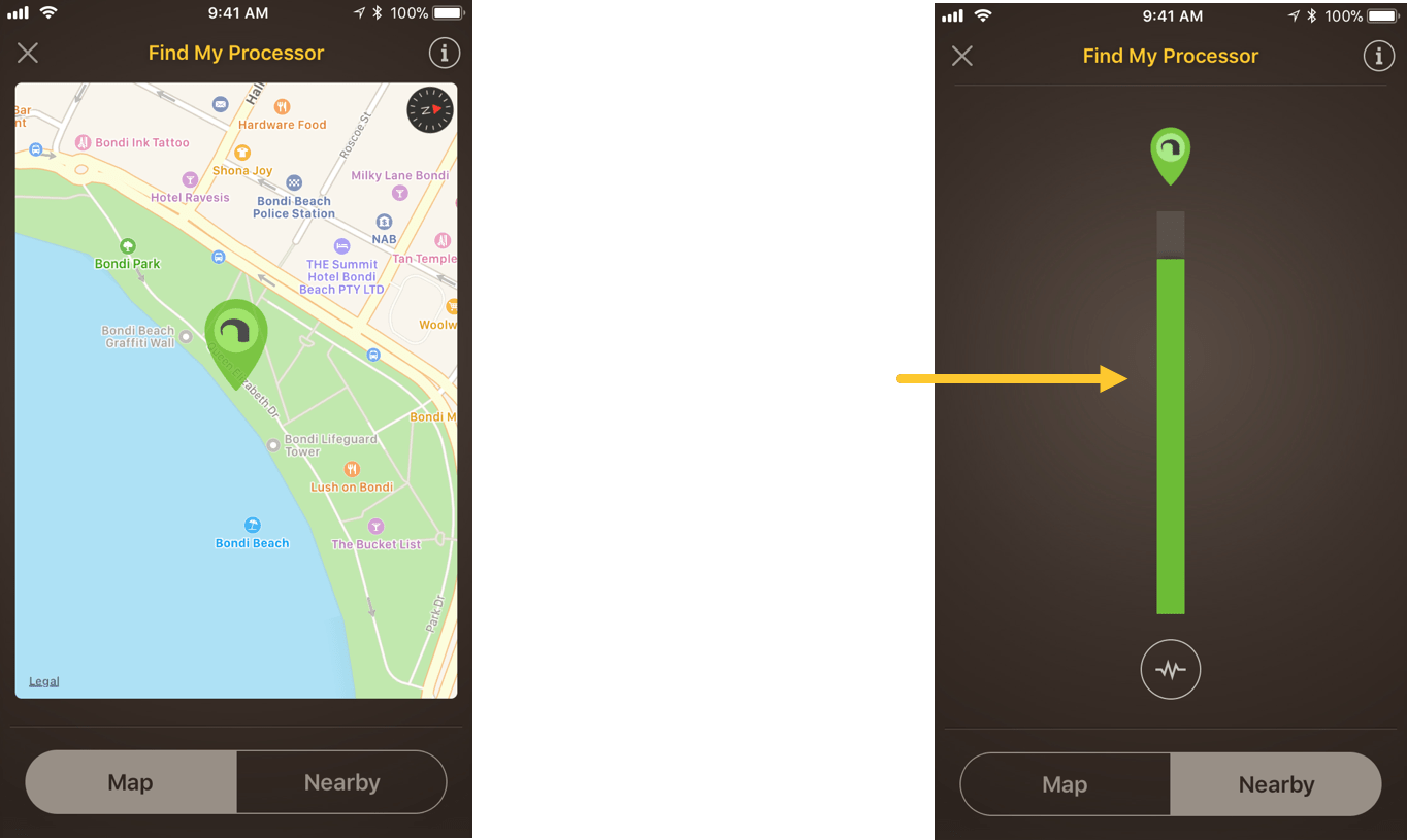 The Nearby Functionality on the Nucleus® Smart App helps patients find