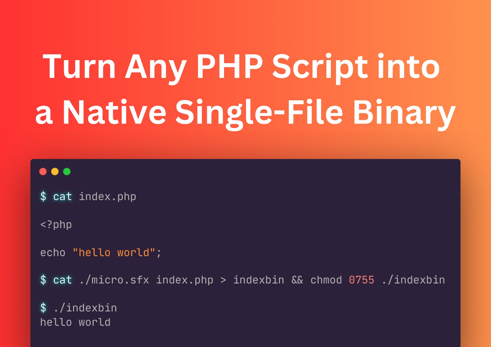 Turn Any PHP Script into a Native SingleFile Binary — Roman Pronskiy