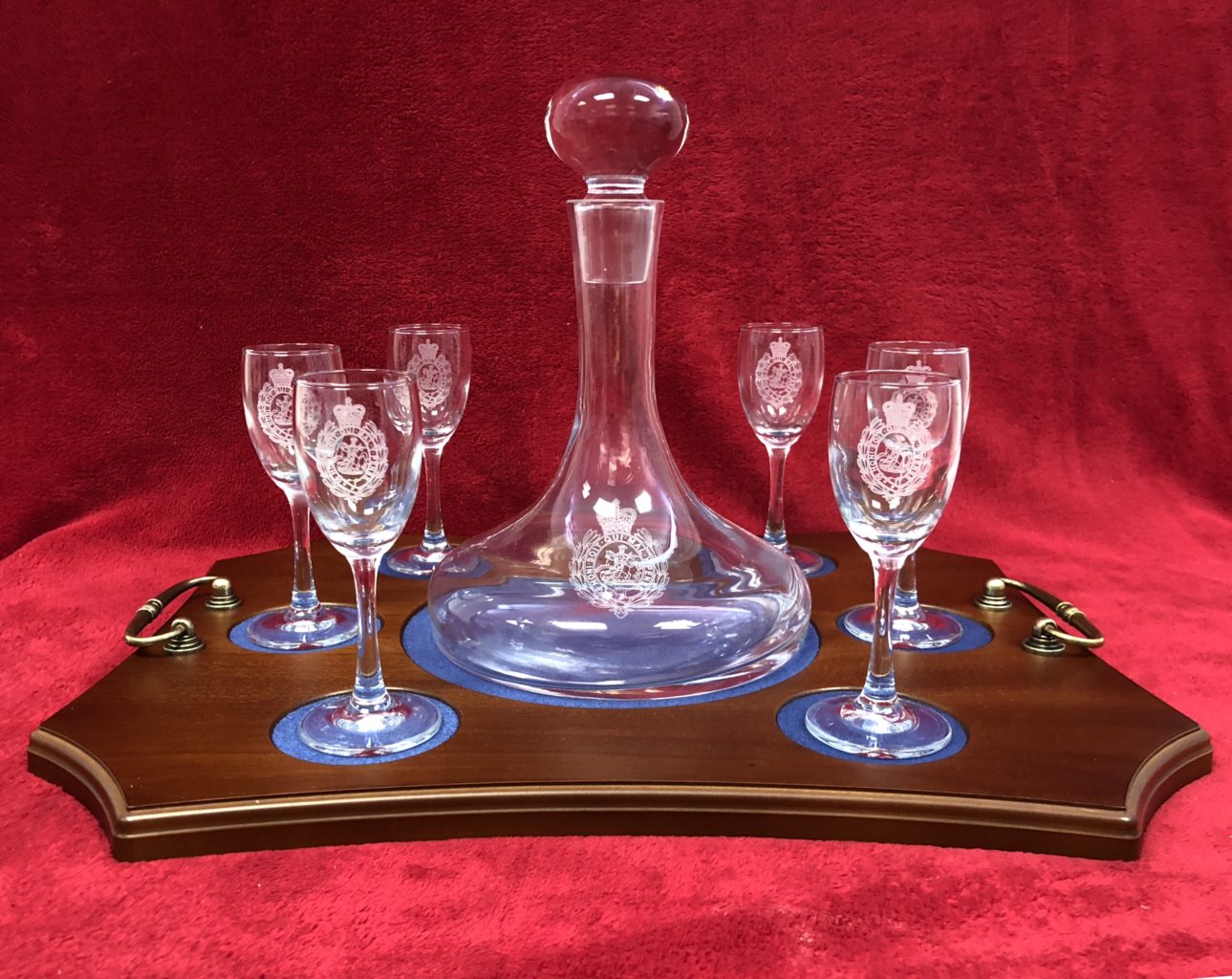 Ships Port Decanter Set with 6 Glasses and Tray Pronto Images