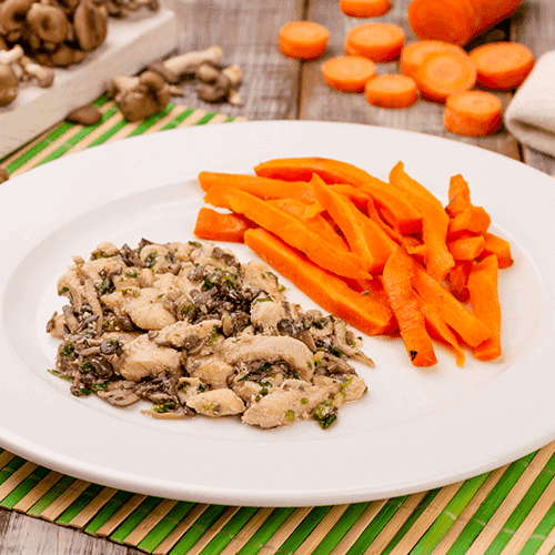 5 frango com shimeji + cenoura ao forno (low carb) Pronto Light
