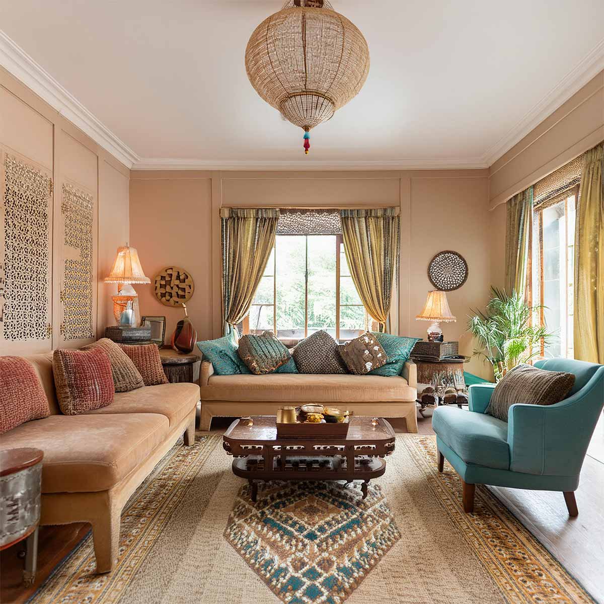 Indian Traditional Drawing Room PropDesign