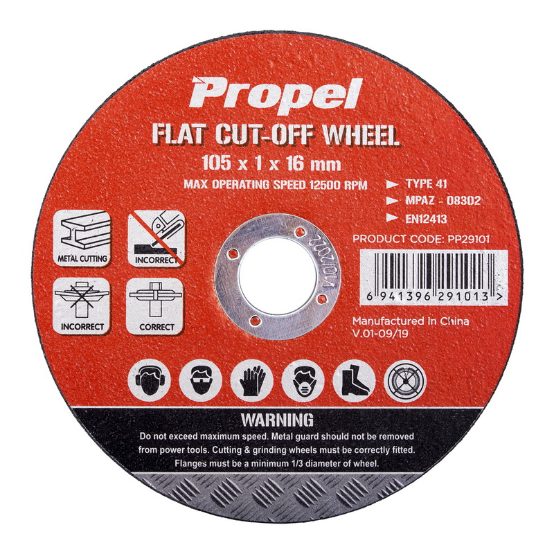 105x1x16mm cutting discs for steel & inox Propel Tools