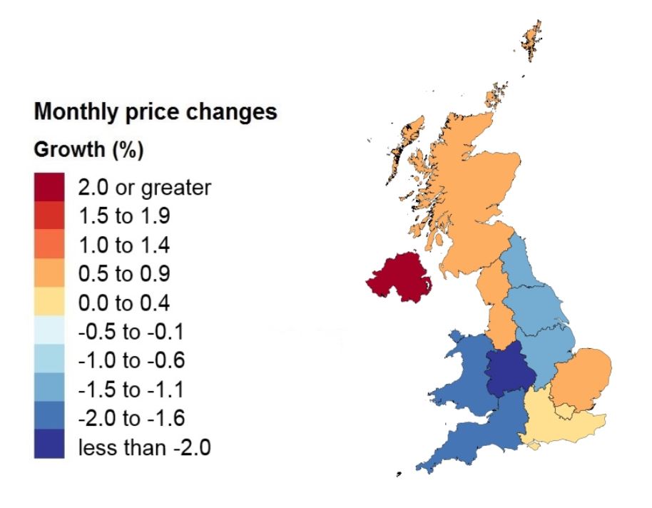 The North/South divide goes into reverse ONS House Price Index