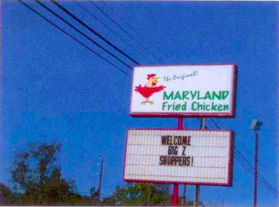 Waycross, Note it is the “Original” Maryland Fried Chicken and
