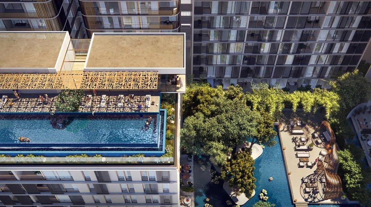 Waterfall by Crown Group Apartments with Australia's tallest manmade