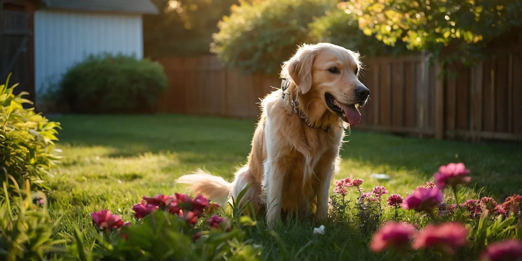 How to keep dog out of flower bed? Property of Pets