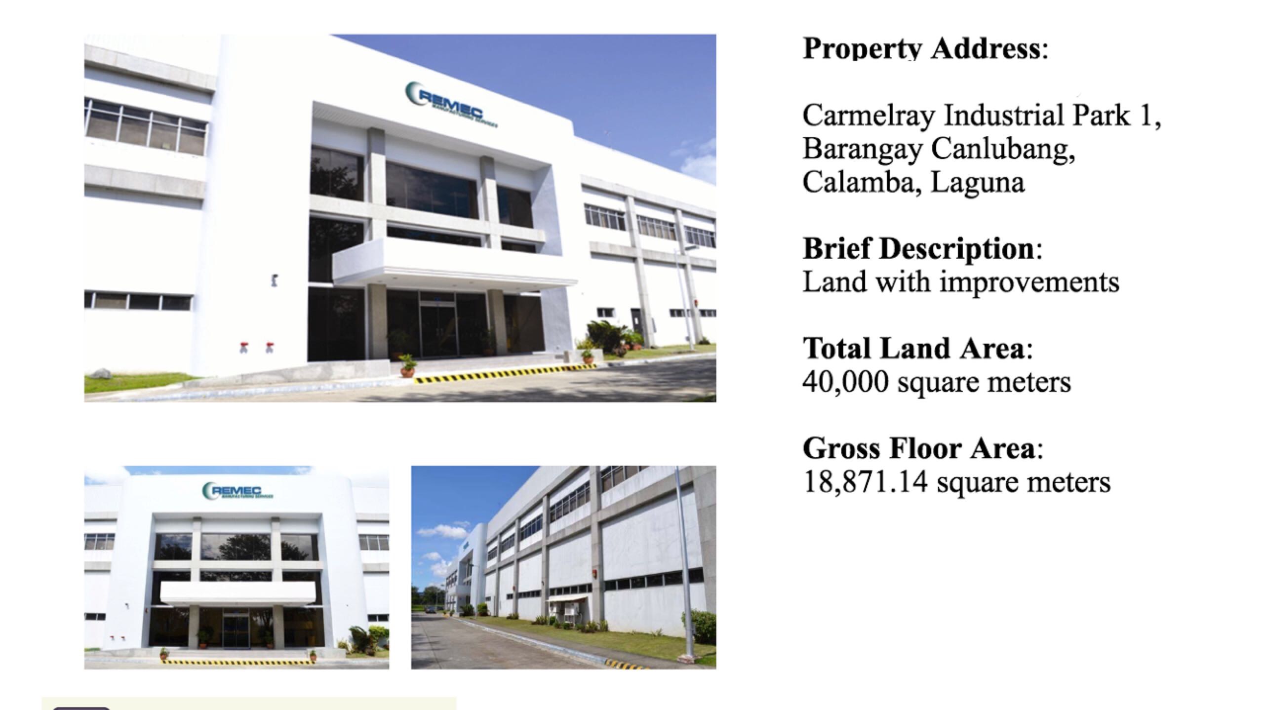 Carmelray Industrial Park Commercial Structure for Sale by