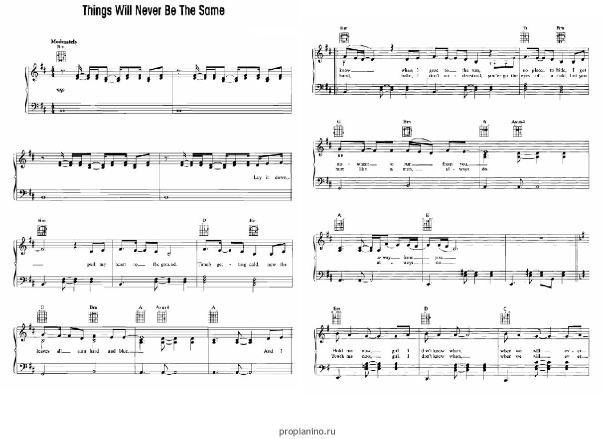 Things will never be the same (Roxette) ноты