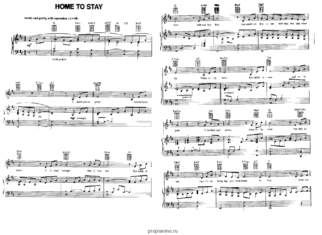 Ноты "Home To Stay" Josh Groban
