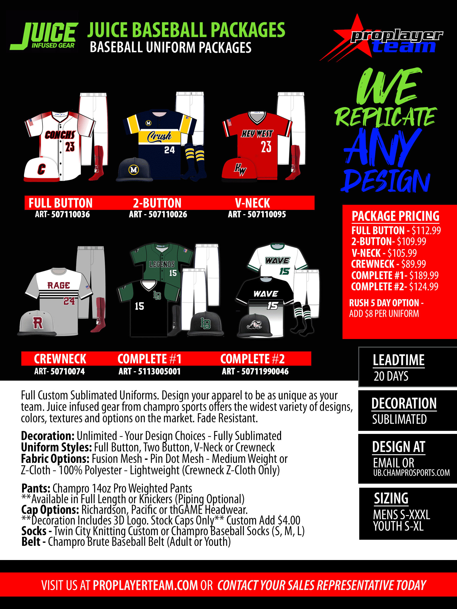 Youth Baseball Uniforms