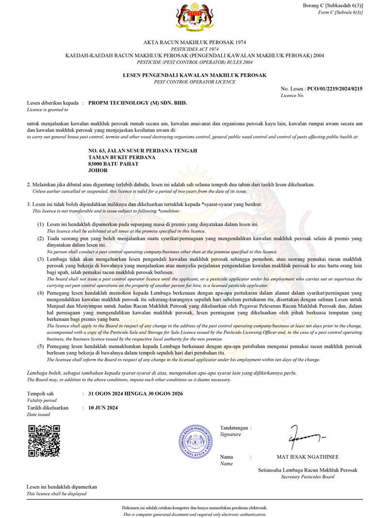Akta Racun Makhluk Perosak 1974 Laws Of Malaysia Akta