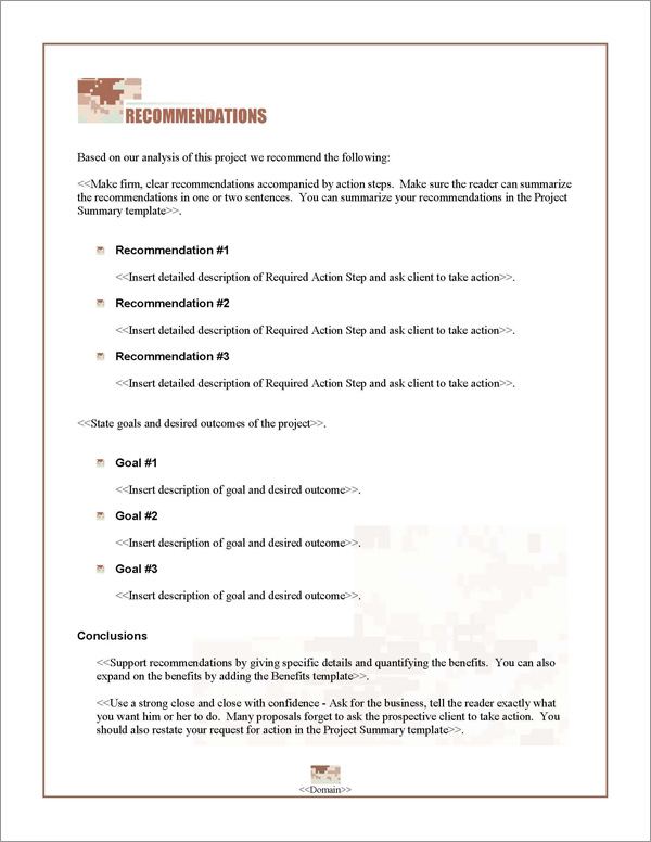 Proposal Pack Military 2 Software, Templates, Samples